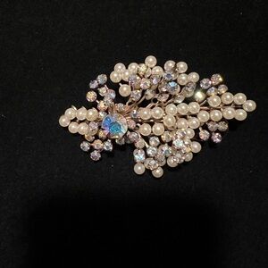 Verified Juliana Silver White Floral Brooch with Intricate Detailing